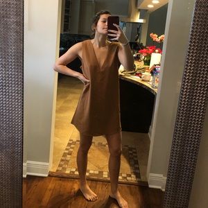 Carmel color open back dress